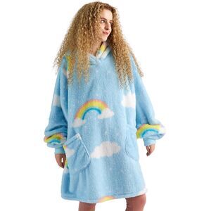 Wearable Blanket Hoodie Gifts for Women,Men,Teens Rainbow Printed Shaggy Sheroa